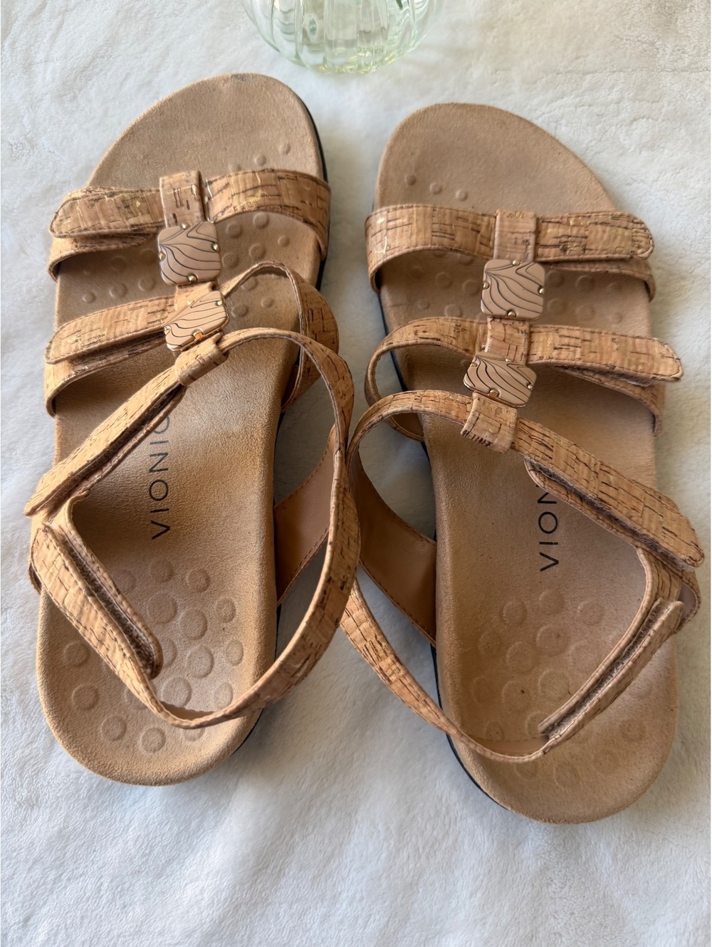 Vionic Women's Cork Strappy Sandals Size 10 Tan